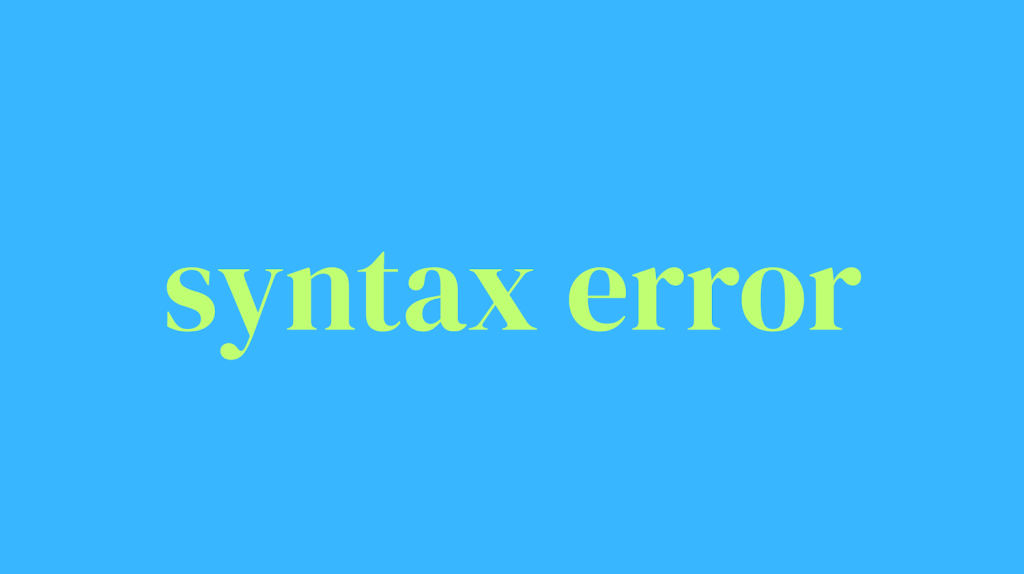 Syntax error