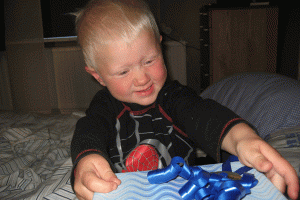 So tired but ready for gift opening