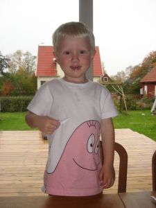 Fabian and his favourite t-shirt