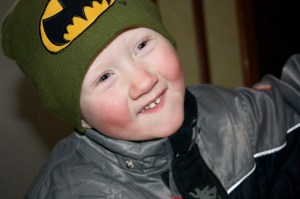 Boy with rosy cheeks
