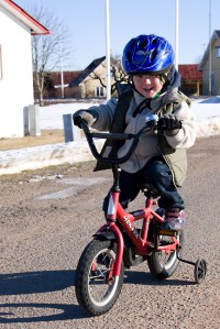 Trying to keep up with big bro